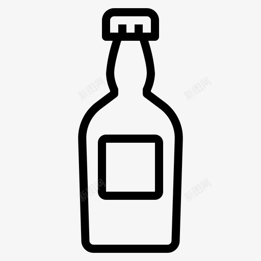 啤酒瓶瓶和容器线性图标svg_新图网 https://ixintu.com 啤酒瓶 容器 线性