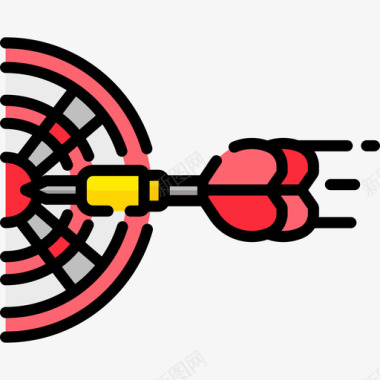 飞镖运动165线性颜色图标图标