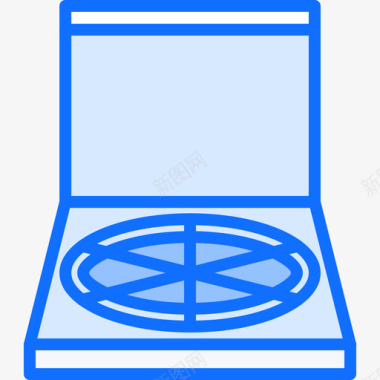 披萨盒快餐77蓝色图标图标