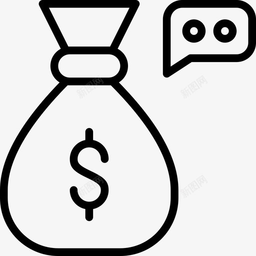 钱袋现金评论图标svg_新图网 https://ixintu.com 现金 短信 讲话 评论 钱袋