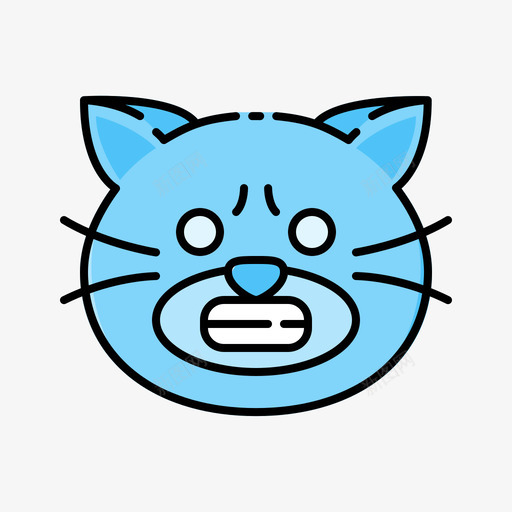 猫猫表情1线性颜色图标svg_新图网 https://ixintu.com 线性 表情 颜色