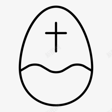 复活节彩蛋基督教十字架图标图标