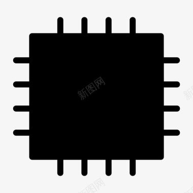微芯片硬件处理器图标图标