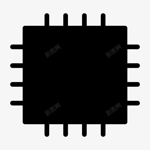微芯片硬件处理器图标svg_新图网 https://ixintu.com 办公 图标 处理器 字形 硬件 芯片