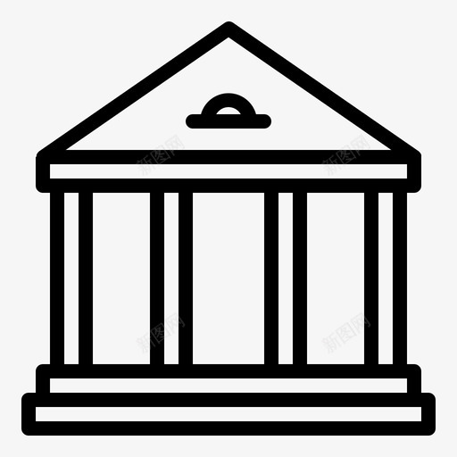 银行建筑城市图标svg_新图网 https://ixintu.com 城市 建筑 结构 银行
