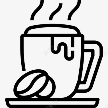 咖啡杯咖啡店111直线型图标图标
