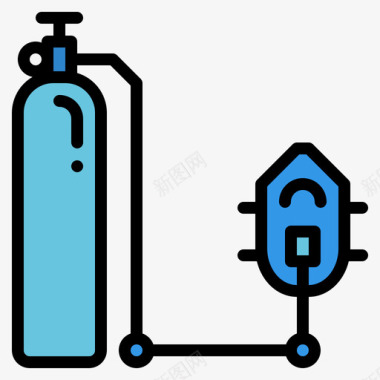 氧气罐医用239线性颜色图标图标