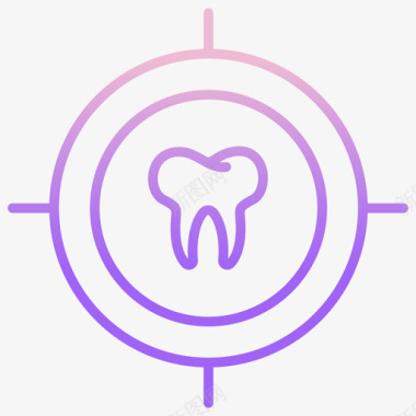 检查牙齿38轮廓梯度图标图标
