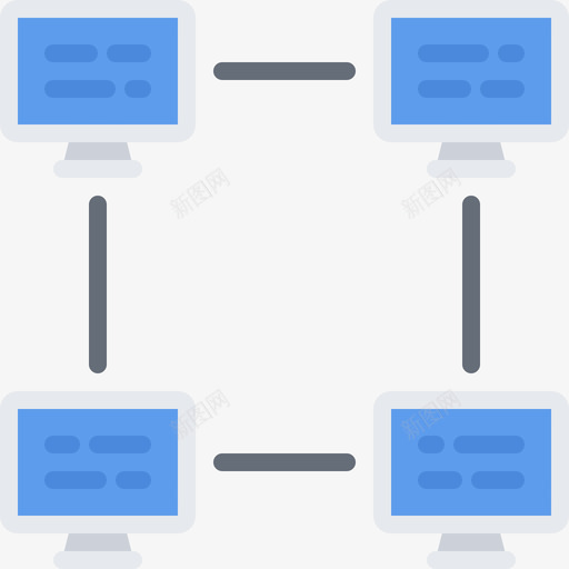 网络计算机52扁平图标svg_新图网 https://ixintu.com 扁平 网络 计算机