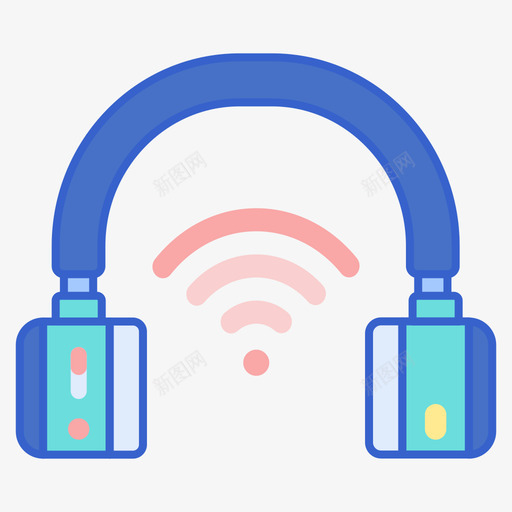 耳机智能技术18线性颜色图标svg_新图网 https://ixintu.com 技术 智能 线性 耳机 颜色