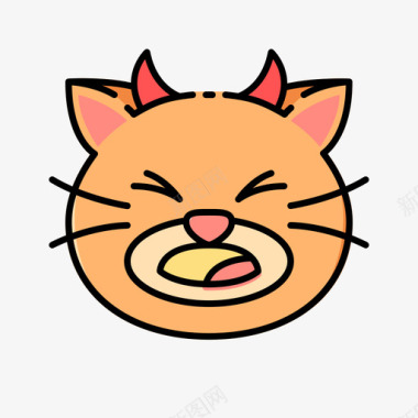 猫猫表情1线性颜色图标图标