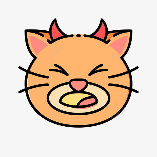 猫猫表情1线性颜色图标svg_新图网 https://ixintu.com 猫猫 线性 表情 颜色