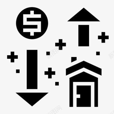 抵押贷款货币财产图标图标
