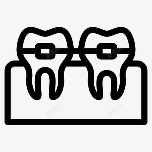 牙套托槽牙科图标svg_新图网 https://ixintu.com 健康 托槽 牙医 牙套 牙科