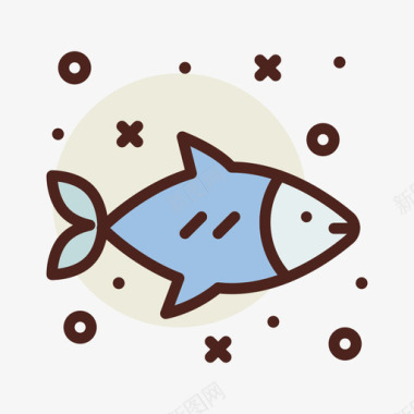 鲑鱼线形颜色图标图标