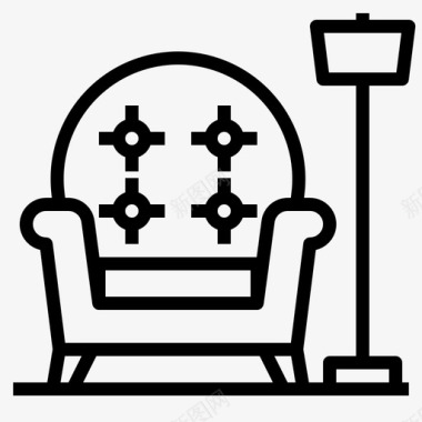 扶手椅家居装饰47线性图标图标
