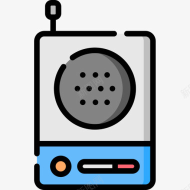 收音机新1线性颜色图标图标