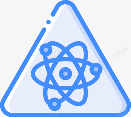 原子警告标志1蓝色图标图标