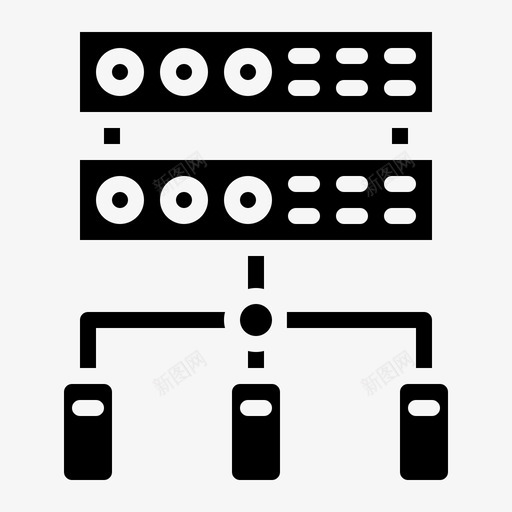 网络网络和数据库填充图标svg_新图网 https://ixintu.com 填充 数据库 网络