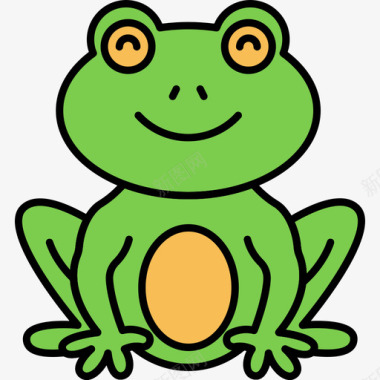 青蛙动物27线形颜色图标图标