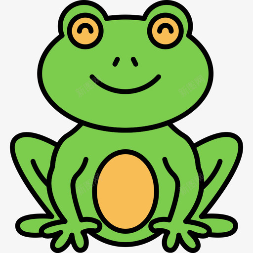 青蛙动物27线形颜色图标svg_新图网 https://ixintu.com 动物 线形 青蛙 颜色