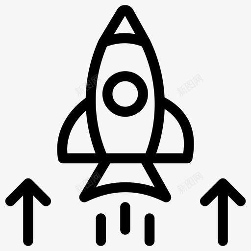 启动助推器发射图标svg_新图网 https://ixintu.com 产品 助推器 卫星 发射 发布 启动 图标 模块 演示 火箭
