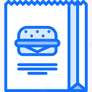 汉堡快餐77蓝色图标图标