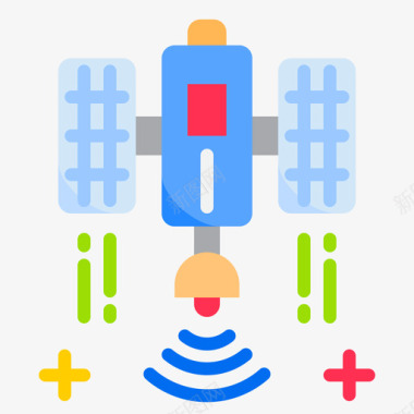 卫星智能技术15平面图标图标