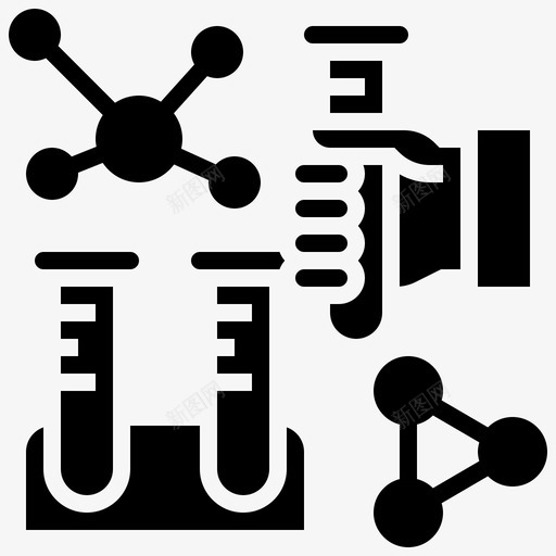 分子生物工程23字形图标svg_新图网 https://ixintu.com 分子 字形 生物工程