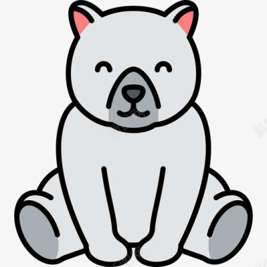 北极熊动物27线形颜色图标图标