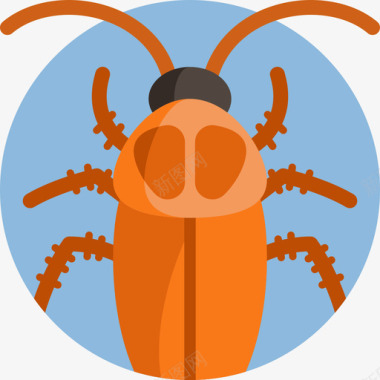 美洲蟑螂昆虫41扁平图标图标