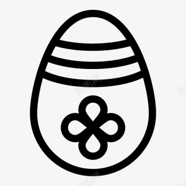 复活节彩蛋快乐的伊斯特堡线图标图标