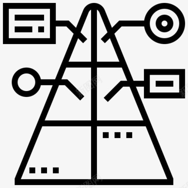 线性研究和金字塔分析图标图标