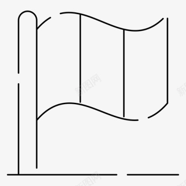 爱尔兰国旗爱尔兰独立日细线图标图标