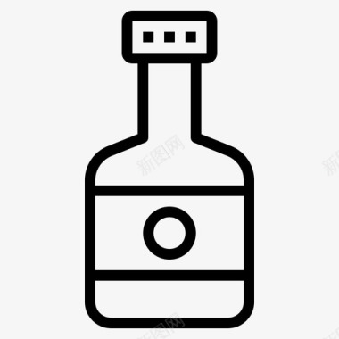 威士忌瓶子和容器线性威士忌图标图标