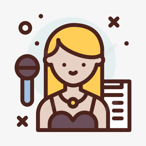 歌手女性职业线性肤色图标svg_新图网 https://ixintu.com 女性 歌手 线性 职业 肤色