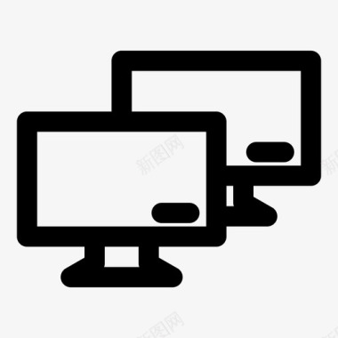 监视器连接浏览计算机图标图标