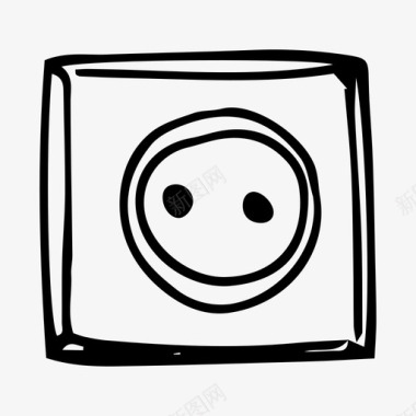插座涂鸦电源图标图标