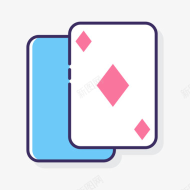扑克牌马戏团87线性颜色图标图标