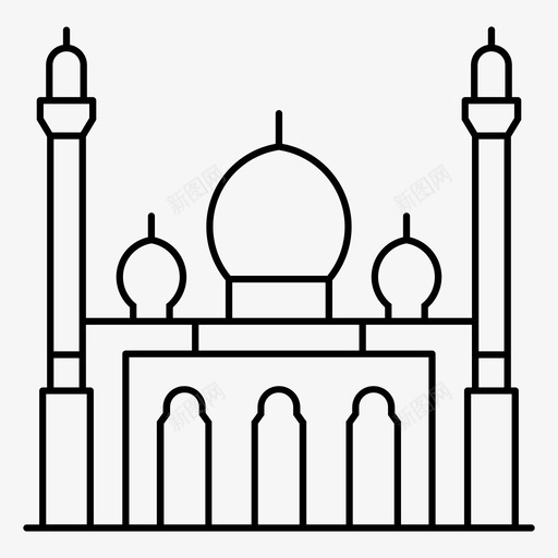 萨利赫清真寺亚洲建筑亚洲地标图标svg_新图网 https://ixintu.com 也门 亚洲 地标 建筑 旅游 清真寺 萨利