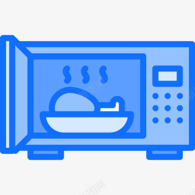 微波炉厨房101蓝色图标图标