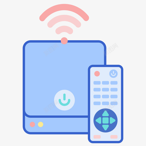 电视盒智能技术18线性彩色图标svg_新图网 https://ixintu.com 彩色 技术 智能 电视盒 线性