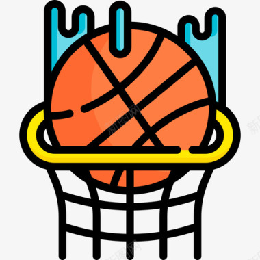篮球运动165线性颜色图标图标