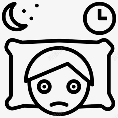 失眠噩梦压力图标图标
