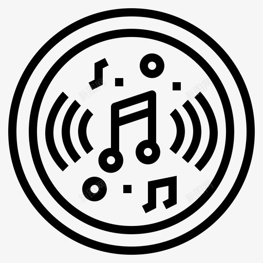 音乐接口多媒体图标svg_新图网 https://ixintu.com 多媒体 接口 播放器 电台 音乐