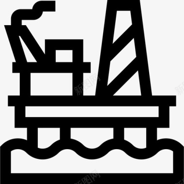 石油平台污染51线性图标图标