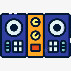 DJ控制器Dj控制器音乐133线性颜色图标高清图片