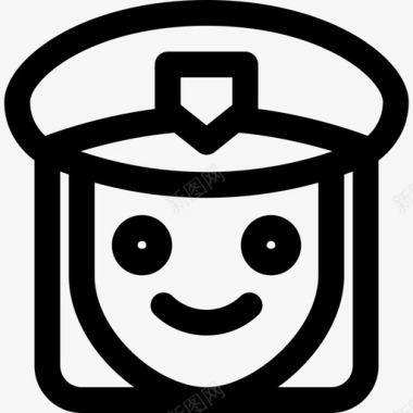 警察笑脸和人4直系人图标图标
