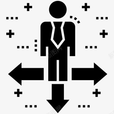 商业方向十字路口决策图标图标