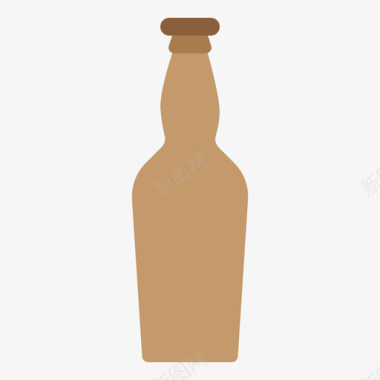 啤酒瓶瓶子和容器3扁平图标图标